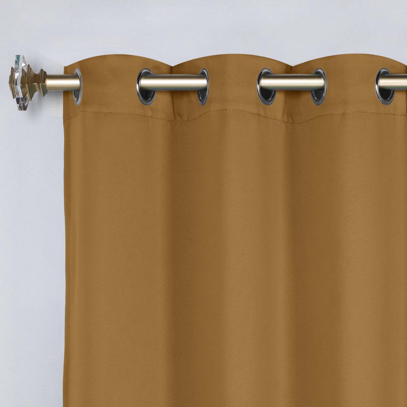 Superior Blackout Solid Light Filtering Grommet Curtain Panel Set, 46" x 84", Caramel Brown