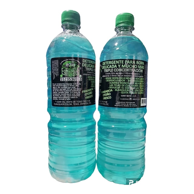 DET ROPA Y MAS CONCENTRADO OTOÑO FRESCO PLEH ESMERALDA 1 LT BOTELLA QUE RINDE 3 LT PLEH ESMERALDA DETERGENTE PARA TODO TIPO DE ROPA
