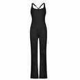 thumbnail image 4 of Gaecuw Overall Jumpsuit for Women Sleeveless Cold Shoulder Overall Square Neck Band Collar Solid Onesie One Piece Outfits Seamless Long Pants Crochet Summer Romper Pull On Ankle Length Trousers, 4 of 5