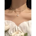 thumbnail image 6 of Niche Super Fairy Double Pearl Pendant Clavicle Chain Explosion Necklace Silver, 6 of 9