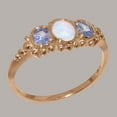 thumbnail image 2 of LBG British Made 14k Rose Gold Ring with Natural Opal & Tanzanite Womens Engagement Ring - 33 size options - Size 7.25, 2 of 5