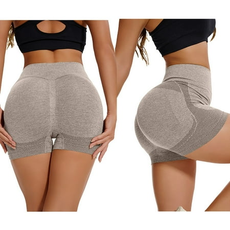 Xdegoge High Waisted Biker Shorts for Women Seamless Boyshorts Tummy Control Underwear Slimming Shapewear Shorts Panties Smooth Soft Shorts Under Skirt Shorts S Khaki Leggings Para Mujer