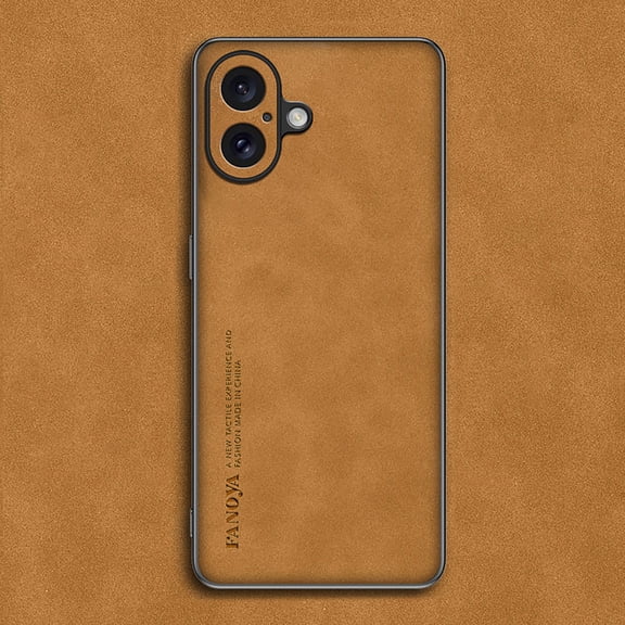Case Designed for iPhone 16, Slim Fit Classic PU Leather Shockproof Anti-Slip Lightweight Wireless Charging Vintage Phone Case Cover for iPhone 16, Brown