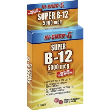 Hi-Ener-G Super B-12 5000 mcg Tablets 30 Tablets (Pack of 3)