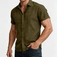 thumbnail image 5 of Men's Short Sleeve Button Down Shirts Big & Tall Breathable Textured Casual Shirt Summer Lightweight Quick Dry Beach Vacation Hippie Yoga Top Curved Hem, 5 of 10
