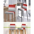 thumbnail image 5 of Red Gray Ombre Bar Stool Covers Set of 6, Modern Gradient Abstract Art Stretch Washable Bar Chair Covers with Backs, Removable Pub Counter Height Chair Cover for Kitchen Dining Room Cafe, 5 of 7
