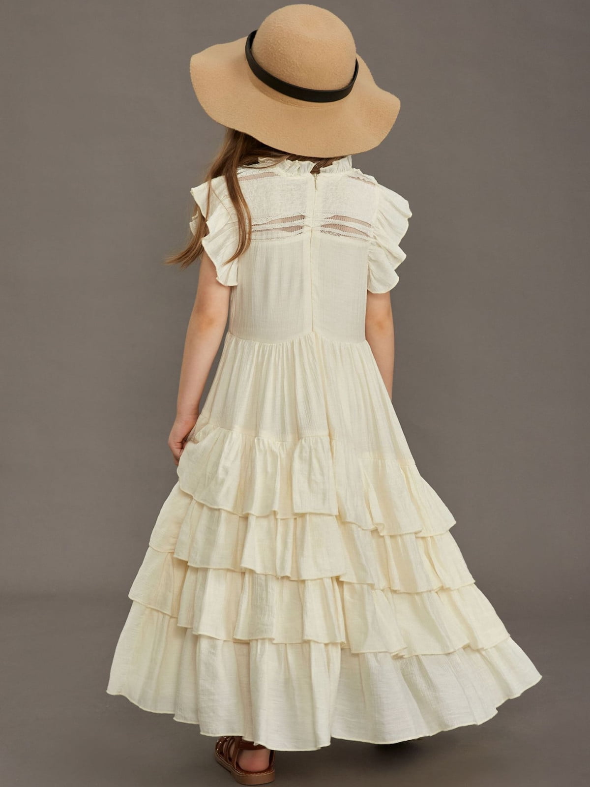 Wdgfv Elegant Off Shoulder Girls Dresses Tutu Skirt For Wedding Party Pageant Casual Wear Floral Appliques Gown