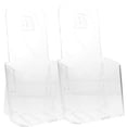 thumbnail image 1 of GOOHOCHY 2 soportes para revistas, organizador de archivos de escritorio, soporte transparente para folletos, soporte para panfletos de escritorio, 1 of 8