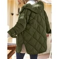 thumbnail image 4 of Chaqueta Acolchada para Mujer, con Capucha, Larga, Cremallera, Abrigo de Invierno, Chaquetas Cálidas con Bolsillos Verde XL, 4 of 8