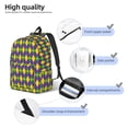 thumbnail image 3 of Disketp Mardi Gras print Canvas Backpack Lightweight Travel Daypack Student Rucksack Laptop Backpack-Medium, 3 of 5