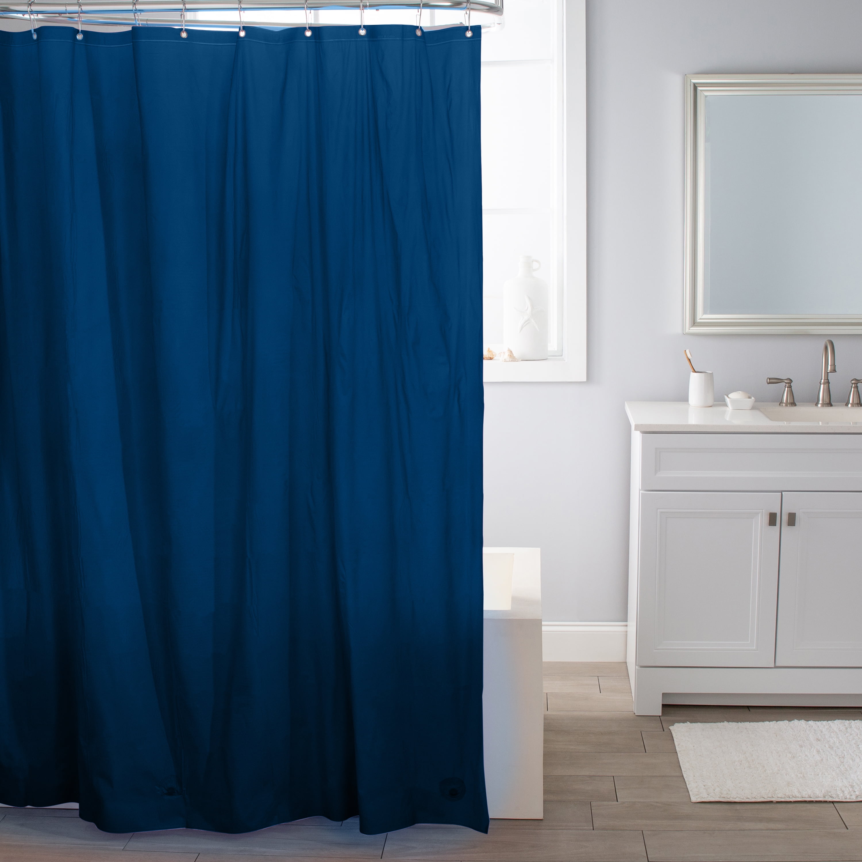Bath Bliss 2 Pack PVC 70" x 72" Heavy Weight Bathroom Shower Liner in Navy