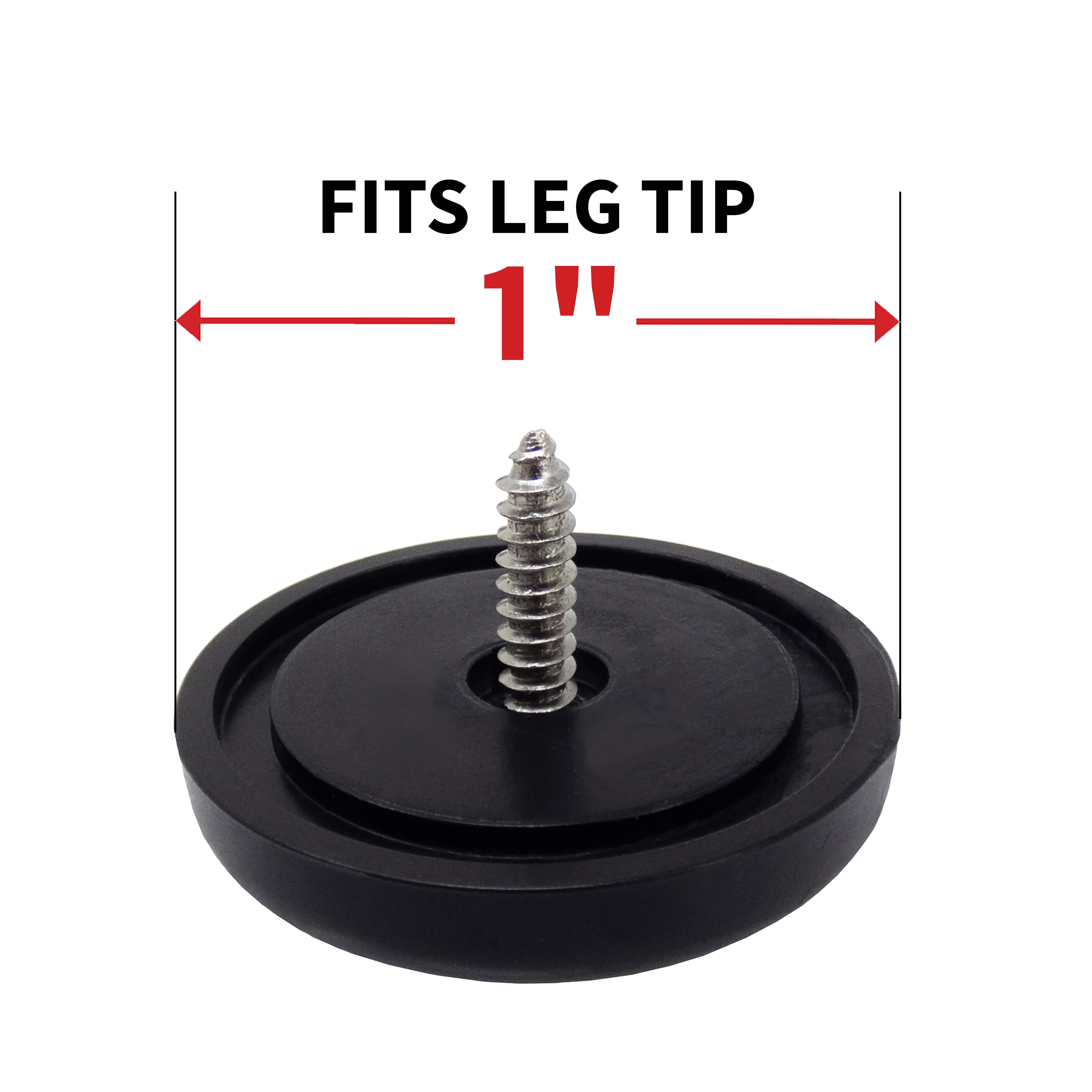 Super Sliders Anti-Skid Gripper Pads Screw-On Mounting Non-Slip Furniture Feet 4-Pack
