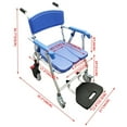 thumbnail image 2 of PreAsionAluminum Toilet Chair Shower Chair Wheelchair with Removable Bed Pan with Brake for Elderly and Patients, 2 of 12