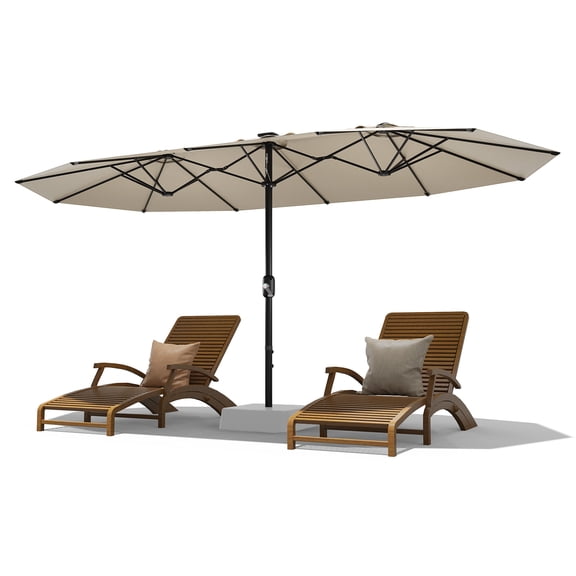 13 ft Rectangle Patio Umbrellas Large Outdoor Umbrella with Crank Powerful UV Protective Table Umbrella Outdoor Patio for Backyard, Pool, Garden, Deck for 2-6 People
