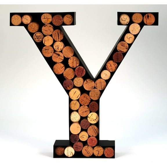 Wine Cork Holder Makes for Great Wine Accessories Perfect Monogrammed Gifts for Women to Store Wine Corks. Wine Decor or Wine Cork Holder Decor Will Brighten Up Kitchen! (Letter Y)