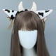 thumbnail image 4 of Conjunto de orejas y cola de vaca- Accesorios de cosplay de vaca-Diadema de cuernos de vaca y conjunto de disfraces de cola, 4 of 5