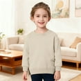 thumbnail image 5 of Boys Sweatshirt Long Sleeve Khaki Sweatshirt Girls Crewneck Pullover Casual Sport Sweatshirts Fall Clothes Toddler Girls Clothes 6-12 Months, 5 of 7
