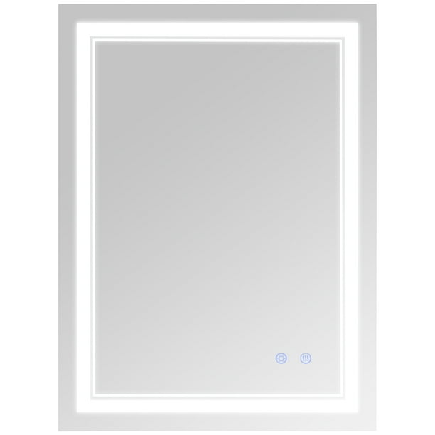 kleankin 24" x 32" LED Bathroom Mirror, Dimmable Lighted Anti Fog Wall