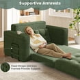 thumbnail image 6 of SOBREMESA 56" Boneless Sofa Bed Convertible, Corduroy Loveseat Sleeper with 2 Pillows, Pull Out Futon Couch for Studio Apartment & Dorm, No Assembly Required, Green, 6 of 9