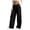 Black, variant on Womens Low Rise Wide Leg Sweatpants Elastic Drawstring Waist Plain Soft Casual Yoga Lounge Trousers With Side Pockets Khaki M
