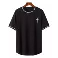 thumbnail image 2 of Hombre Playera Negra Estampado Deportivas Tenis Casual, 2 of 6