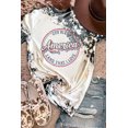 thumbnail image 3 of ABPHQTO Camiseta de manga corta con estampado de teñido anudado con eslogan gris de América para mujer, 3 of 5