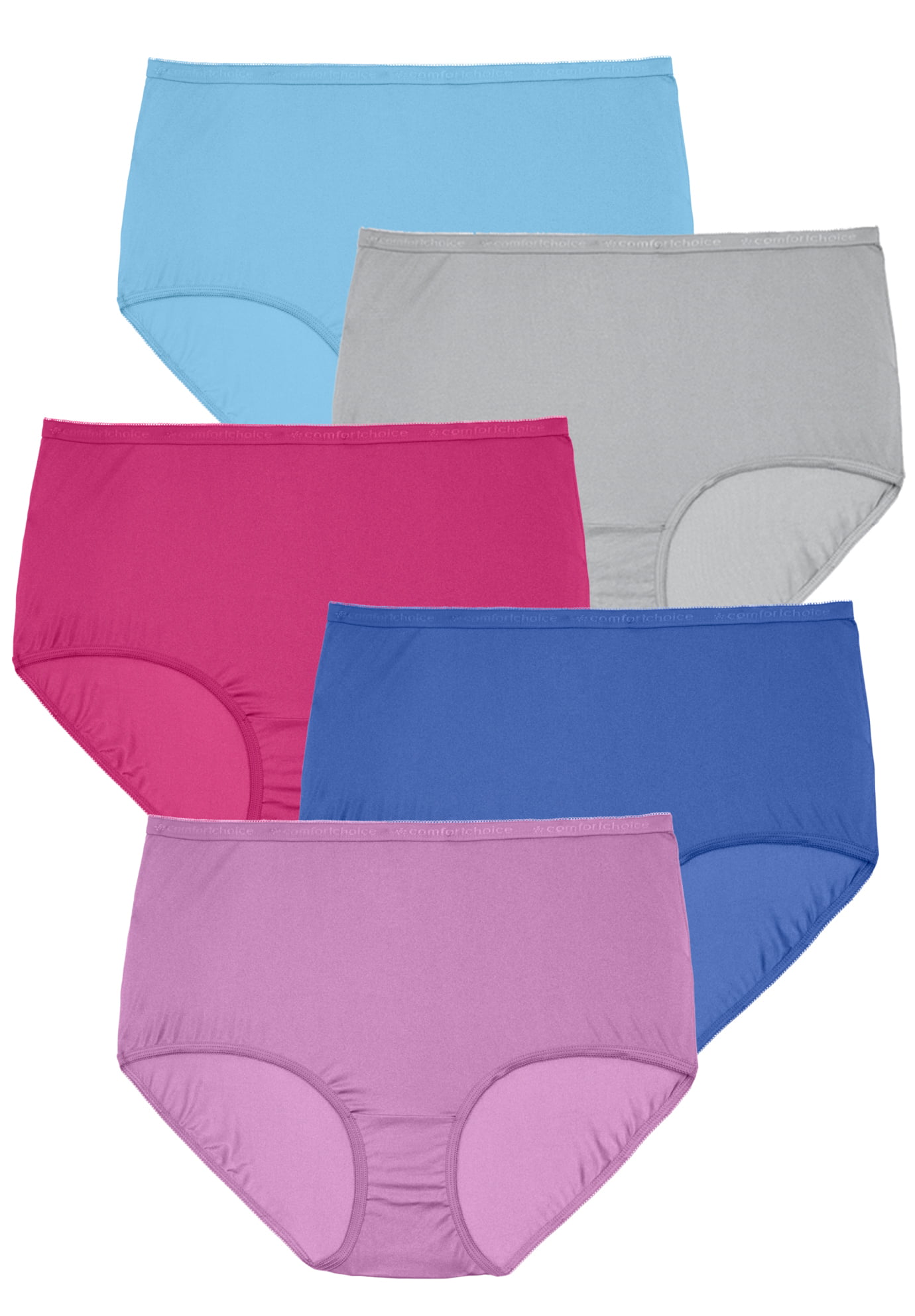 Comfort Choice - Comfort Choice Women's Plus Size 5-Pack Nylon Full-Cut ...