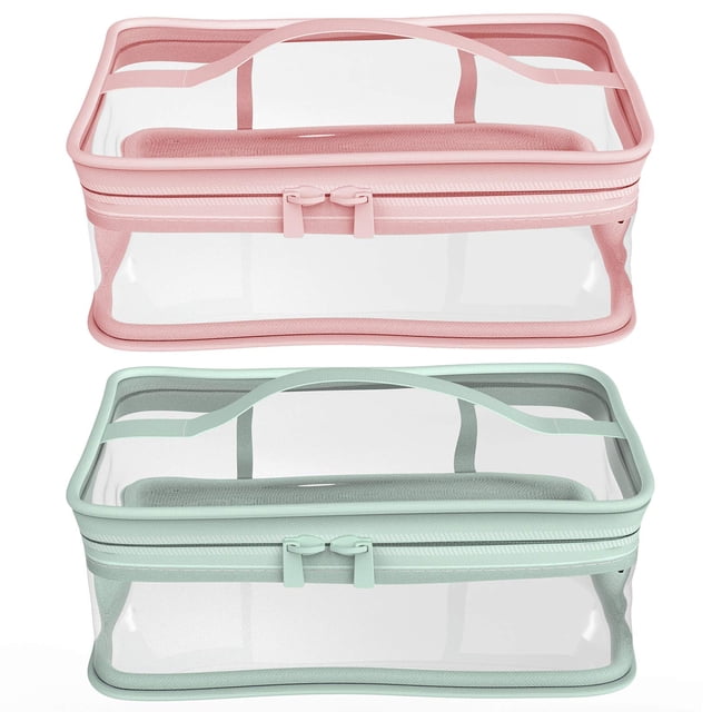 Bolsa de maquillaje con cremallera, bolsa de almacenamiento de viaje portátil impermeable, 2 uds.