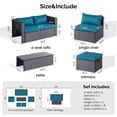 thumbnail image 3 of 4 Pieces Heavy-duty Patio Furniture Sets, Metal Outdoor Conversation Sofa with Table, Cushioned Backyard Table and Chairs for 4 with Wide Seats, Thickened Steel Frame, Beige Cushions, 3 of 8