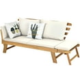 thumbnail image 6 of Topbuy Outdoor Folding Daybed Patio Acacia Wood Convertible Couch Sofa Bed White, 6 of 7