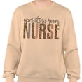 thumbnail image 2 of Operating Room Nurse Leopard Print Sweatshirt Unisex Large Sand, 2 of 5