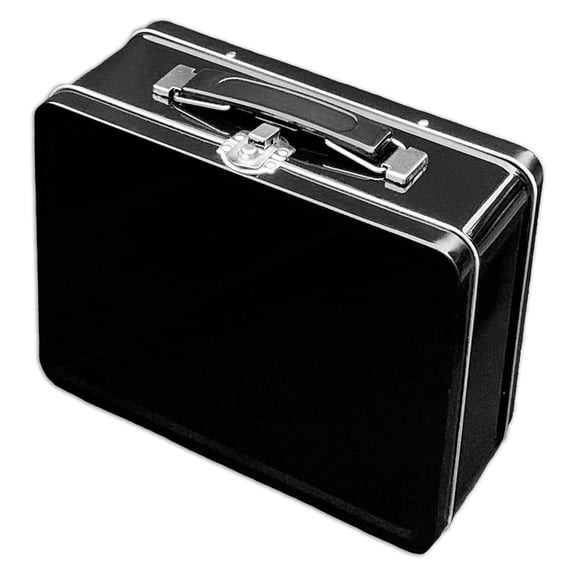 Do It Yourself DIY Medium Black Lunch Box Tin for Storage, Crafts and Scrapbook Fun Activities