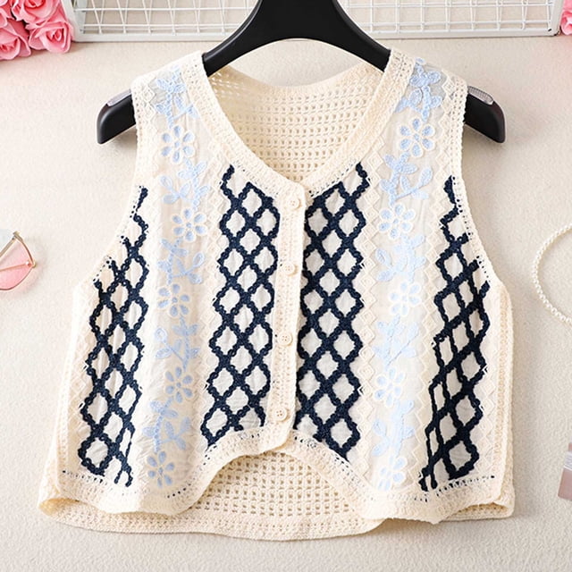 LOVZFMLL Cardigan pour Femmes Tricoté Mince Ample Sans Manches Haut