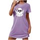 thumbnail image 2 of Camisón corto de talla grande para mujer, camisón de manga corta con estampado de pecho a la moda, camisón para mujer, 2 of 5