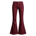 thumbnail image 5 of Venzia Men Green Plaid Flared Trousers, Vintage High Waist Bell Bottom Pants, Retro Business Casual Dress Pants, 5 of 5