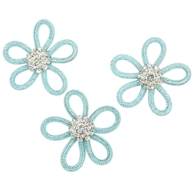 Sac 3 Pcs Broche à Chaussures Couleurs Mignonnes 6cm Strass Grand Forme de Fleur Broche pour Chaussures Sac Robe de Mariage