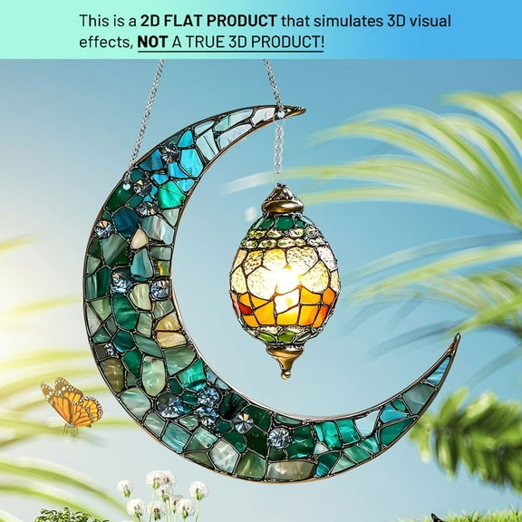 HOARBOEG ​​Moon and Star Hanging Ornaments, 2D Flat Wall Decor with String for Hanging, Celestial Themed Window Door Hanging Decorations for Christmas, Bedroom, Party Festival Home Decor​​