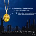 thumbnail image 2 of Gem Stone King 14K Yellow Gold Yellow Citrine Pendant Necklace | 2.40 Cttw | Gemstone November Birthstone | Oval 10X8MM | Gold Necklace for Women | With 18 inch Gold Chain, 2 of 6