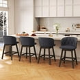 thumbnail image 2 of Costway 4 PCS Counter Height Bar Stools Fabric Upholstered Island Stools with 360° Swivel Seat Gray, 2 of 8