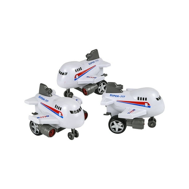 Rev Up And Go Friction 4" White Airplane Jumbo Jet Toy Vehicle