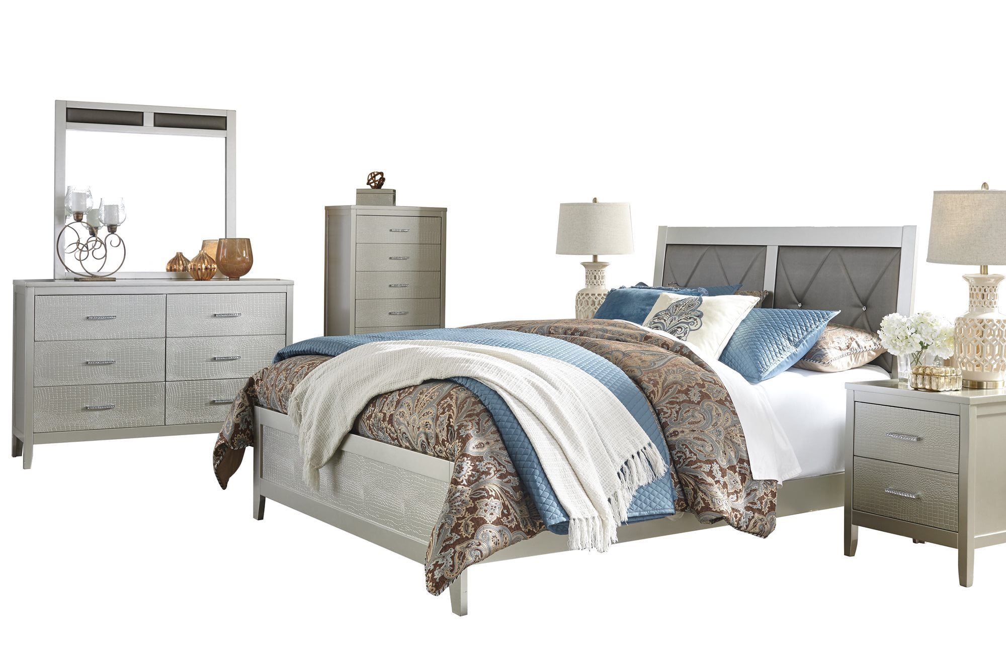 Ashley Furniture Olivet 6 Pc Bedroom Set Queen Panel Bed 2