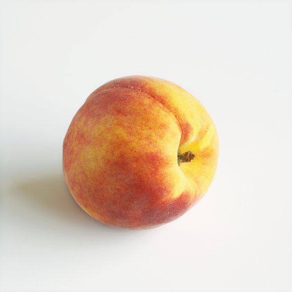 Posterazzi Close-Up Of Ripe Peach On White Background Canvas Art - Bruno Crescia  Design Pics (24 x 24)
