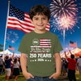 thumbnail image 2 of Patriotic Boys Short Sleeve T-Shirt USA 250th Anniversary 1776-2026 Vintage American Flag Top, 2 of 4