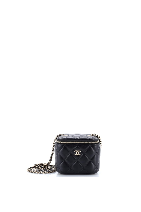 Pre-Owned Classic Vanity Case with Chain Quilted Lambskin Mini By Rebag
