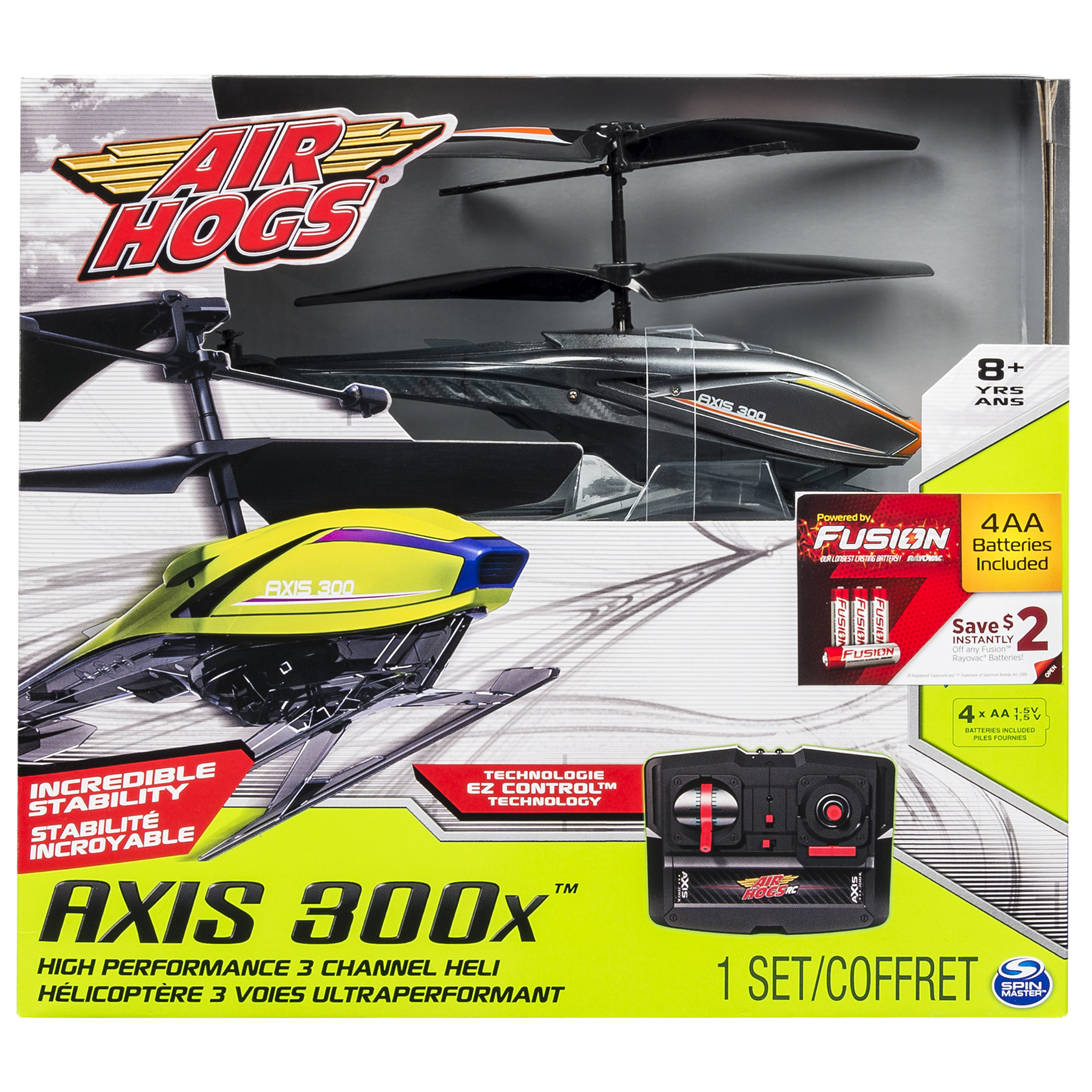 Air Hogs RC Axis 300X, Gray R/C Helicopter with Batteries - image 2 of 6