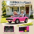 thumbnail image 5 of iYofe 24V 2 Seater Licensed 1970 Dodge Charger R/T Powered Ride-On Car with Remote Control & Safety Belt, Pink, 5 of 10