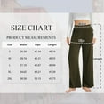 thumbnail image 2 of TEMOFON Wide Leg Ribbed Pants for Women Fall Casual High Waisted Lounge Pants Knit Soft Comfy Elastic Waist Armygreen Trousers L, 2 of 7