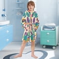 thumbnail image 5 of FORMRS Kids Bathrobe Unisex Hooded Robe Toddler Pajamas Sleepwear, Size 4-6T, Purple Geometric, 5 of 7