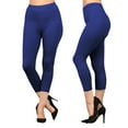 thumbnail image 4 of Hitime Capri Workout Leggings for Women Super Soft Stretchy High Waisted Capri Length Royal Blue Sizes L-XL Yoga Workout Running, 4 of 7