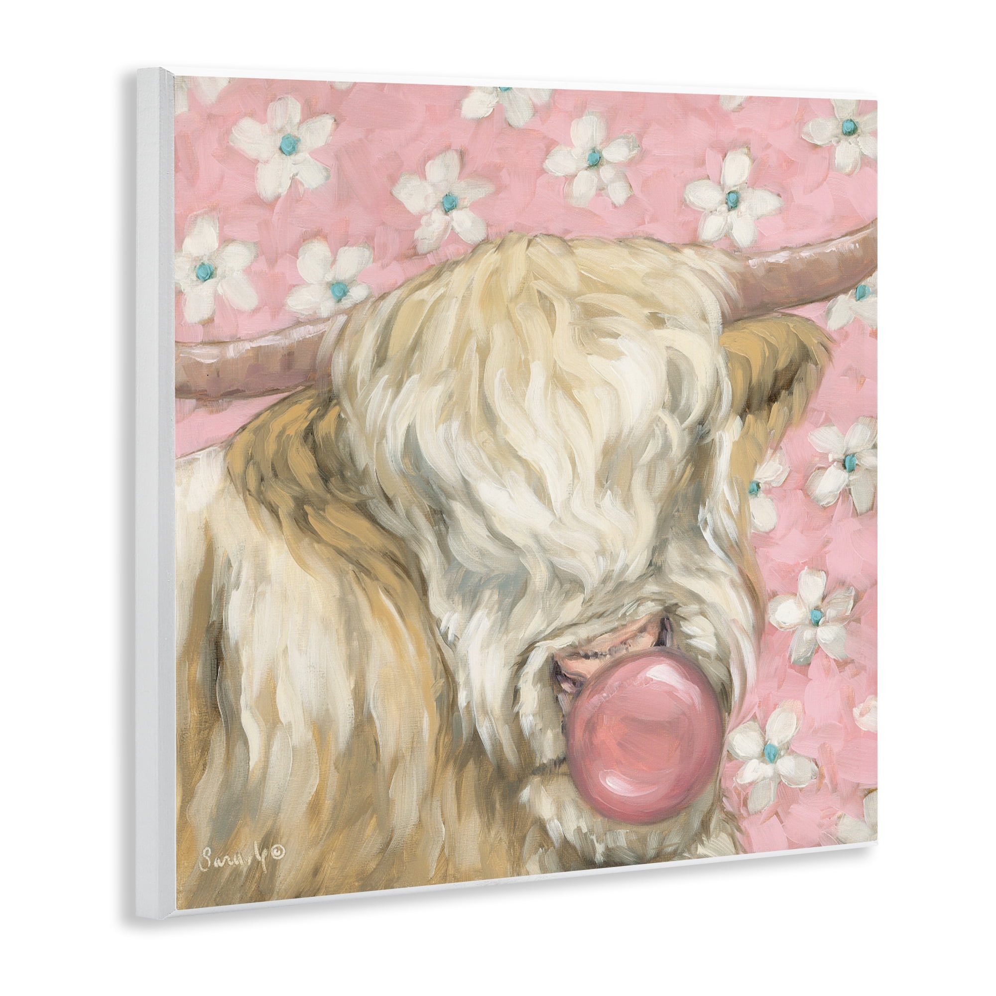 Stupell Industries Bubblegum Cutie Cattle Wall Plaque Art, design by Sara G. Designs